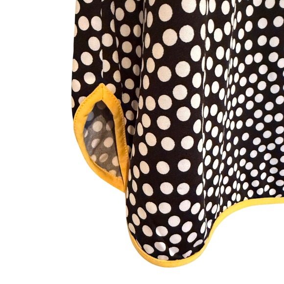 COCO BIANCO Polka Dot Bell Sleeve Blouse Womens M Black Feminine Career Workwear - Picture 5 of 11